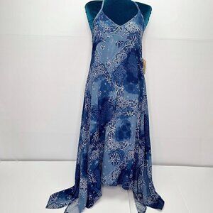 True Craft Summer Dress XS Bandana Blue Midi NWT Paisley